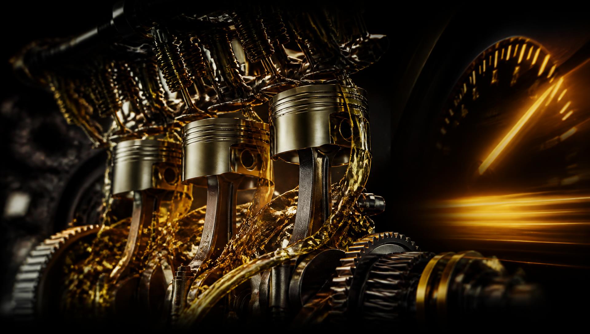 Gears and engine components coated in golden lubricant